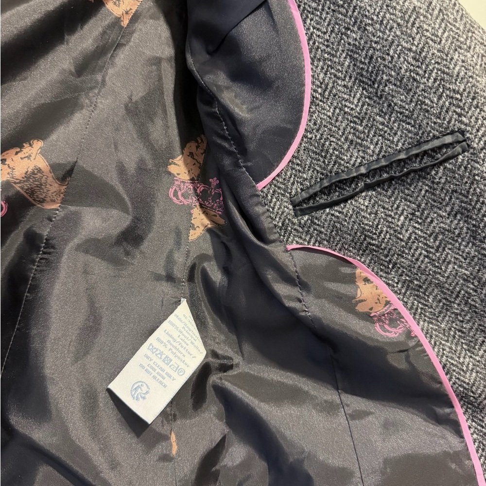 Boden British Tweed by Moon Gray Wool Herringbone Blazer 4P - Picture 3 of 7